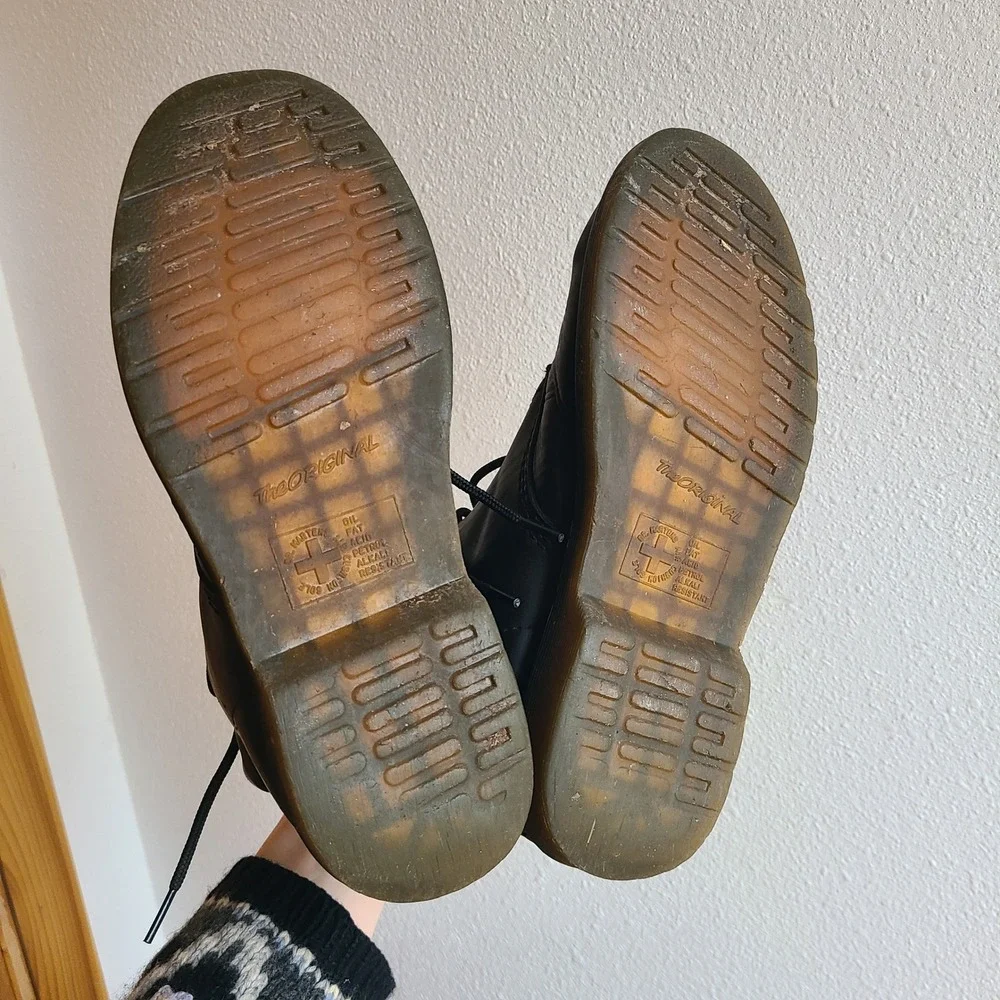 Dr. Doc Martens Pascal‎ Air Wair 1460 EU 42 US 9 Black Leather Combat Punk Boots - Picture 6 of 7